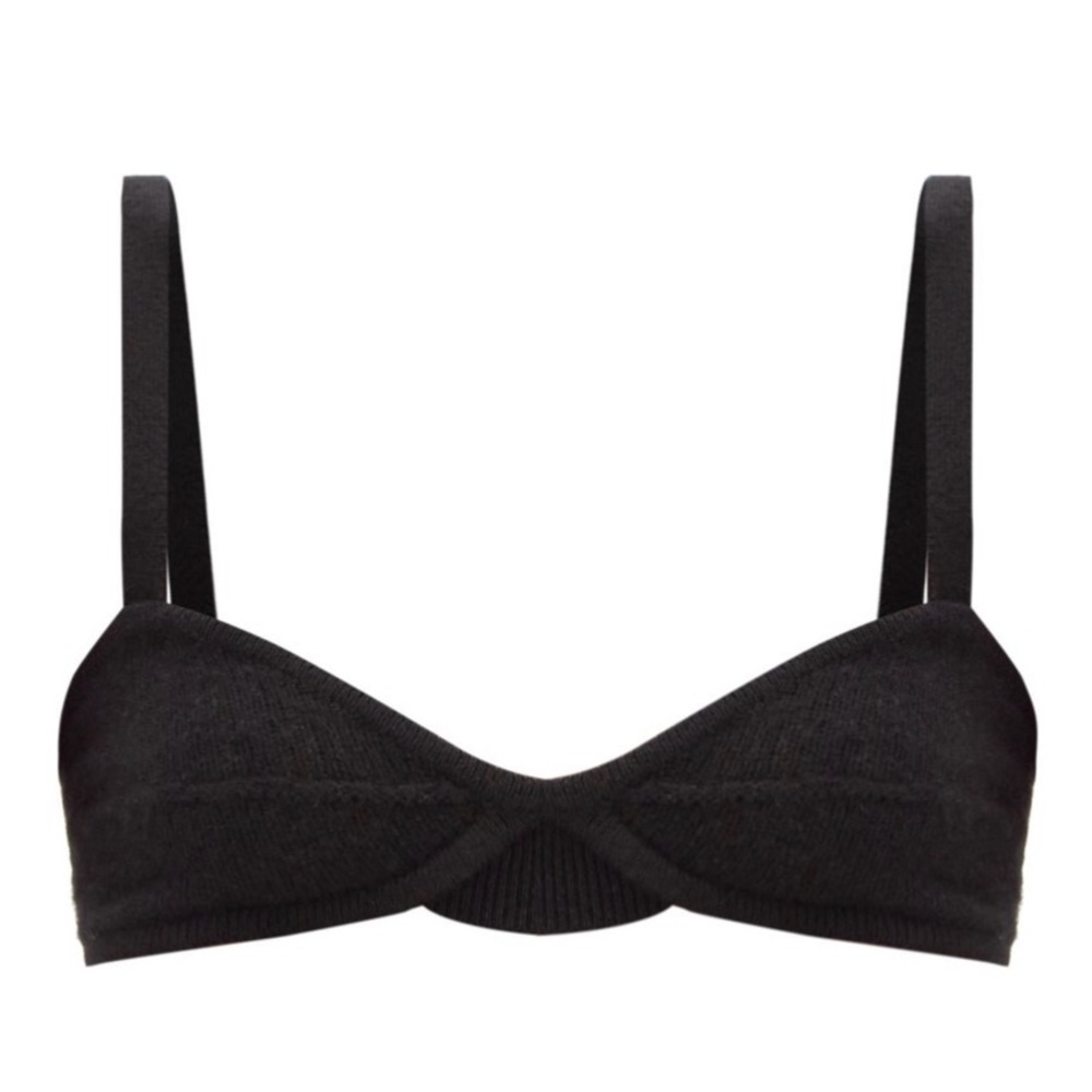 NWT - KHAITE eda cashmere bralette in black.  Size L.